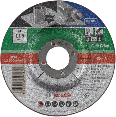 Bosch accessoires doorslijpschijf 2 in 1 metaal+inox, 115 x2,5 gebo - 2609256308