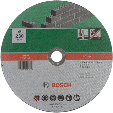 Bosch accessoires doorslijpschijf steen, 230 x3 recht - 2609256331