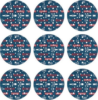 Bosch accessoires expert 9-delige set schuurschijf o780 met film onderlaag, 150 mm, 3xg80; 3xg120; 3xg180 - 2608902448