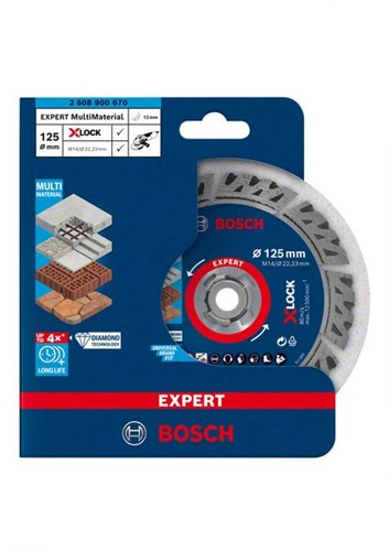 Bosch accessoires expert multimaterial x-lock - cutting disc - brick - concrete - hard concrete - stone - bosch - 2.22 cm - 12.5 cm - 2.4 mm