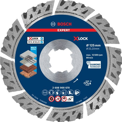 Load image into Gallery viewer, Bosch accessoires expert multimaterial x-lock - cutting disc - brick - concrete - hard concrete - stone - bosch - 2.22 cm - 12.5 cm - 2.4 mm
