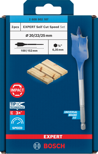 Afbeelding laden in galerijviewer, Bosch blauw bosch accessoires expert speedborenset self cut speed| 3-delig | 20, 22, 25 mm - 2608902107

