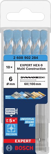 Load image into Gallery viewer, Bosch accessoires expert universeelboor | hex-9 | multiconstruction | 6x60x100 | 10 stuks - 2608902284
