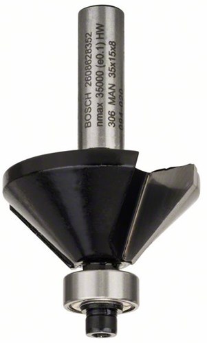 Load image into Gallery viewer, Bosch accessoires fase- v-groeffrees 8 mm, b 11 mm, l 15 mm, g 56 mm, 45° 1st - 2608628352
