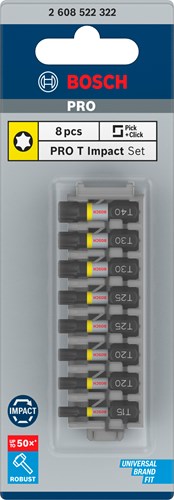 Bosch accessoires impact insert bit 25mm, 8x