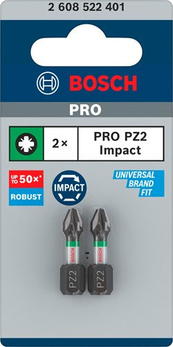 Load image into Gallery viewer, Bosch accessoires impact control bit | pz2 | 25mm | 2 stuks - 2608522401
