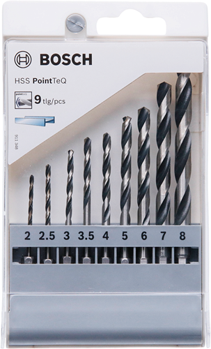 Afbeelding laden in galerijviewer, Bosch accessoires bosch accessories 2607002826 pointteq hss metaal-spiraalboorset 9-delig 2 mm, 3 mm, 4 mm, 5 mm, 6 mm din 338 zeskant sc
