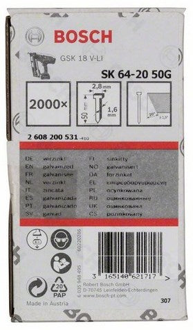 Load image into Gallery viewer, Bosch accessoires nagel met verzonken kop sk64 20 50g - 2608200531
