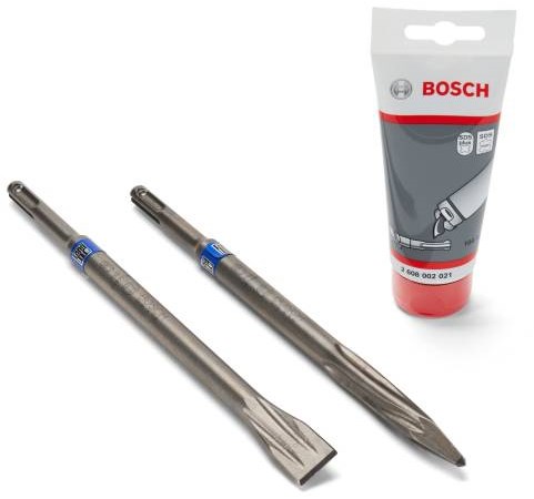 Load image into Gallery viewer, Bosch accessoires platte beitel sds-plus en puntbeitel + smeervet - 061599765k
