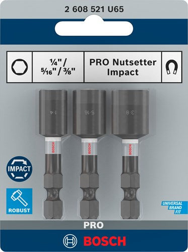 Bosch accessoires pro nutsetter impact | dop | 1 4 x 50 mm | 5 16 x 50 mm | 3 8 x 50 mm | 3-delig - 2608521u65