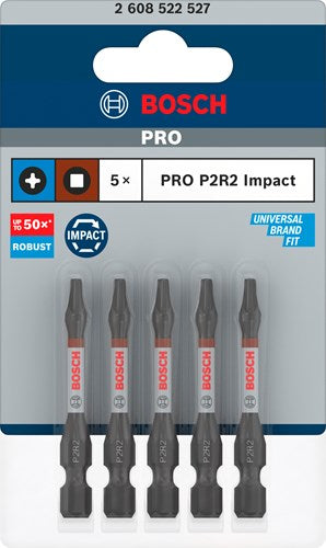 Bosch accessoires pro p2r2 impact bit | 55 mm | 5-delig - 2608522527