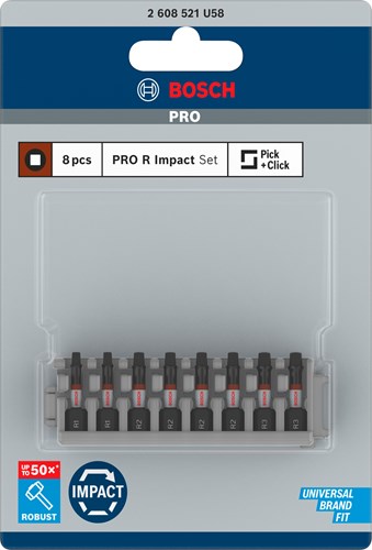 Bosch accessoires bosch pro robertson slagbit r1(x2) r2(x4) r3 (x2) 55 mm 8-delig -...