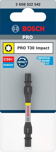 Bosch accessoires pro tweezijdige slagschroefbit met pick and click index | t30 | 65 mm - 2608522542