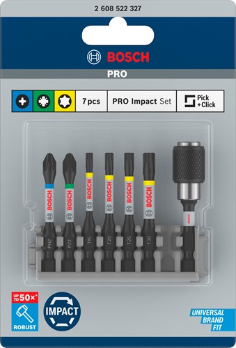 Load image into Gallery viewer, Bosch accessoires schroefbit impact control 50 mm ph2 pz2 t15 t20 t25 t30 7x - 2608522327
