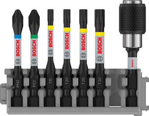 Load image into Gallery viewer, Bosch accessoires schroefbit impact control 50 mm ph2 pz2 t15 t20 t25 t30 7x - 2608522327
