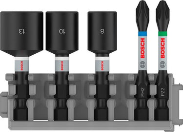 Bosch accessoires dop 8,10,13mm, impact bit 50mm, ph2, pz2