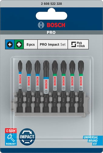 Bosch accessoires impact power bit 50mm, 8x