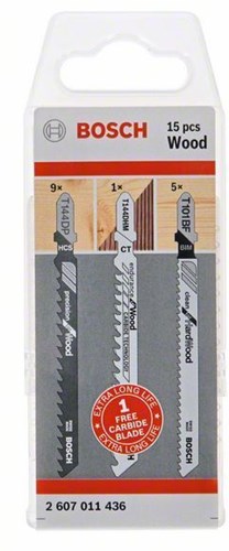 Load image into Gallery viewer, Bosch accessoires set decoupeerzagen voor hout | 15 stuks - 2607011436
