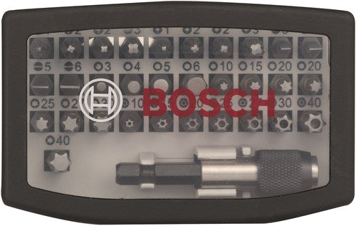 Bosch accessoires sets prof (32-delige set schroefbit ph1-ph2 (2x)-ph3 pz1-pz2 (2x)-pz3 hex3-hex4-hex5-hex6 t10-t15-t20-t20-t25-t27-t30-t40) - 2607017564
