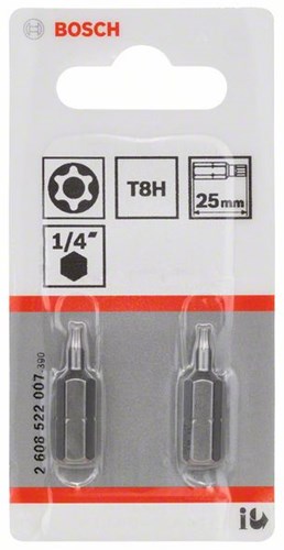 Load image into Gallery viewer, Bosch accessoires t8h security-torx®-bit extra-hard t8h, 25 mm 2 stuks - 2608522007
