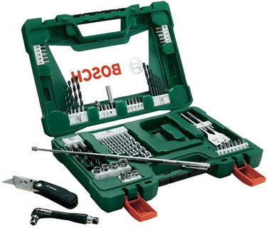 Bosch accessoires bosch v-line boorset - 68-delig - voor hout, metaal en steen - met mes, magnetisch uitschuifbare pen en haakse multifunctionele bithouder
