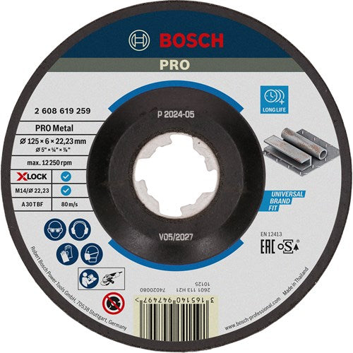 Load image into Gallery viewer, Bosch accessoires x-lock afbraamschijf expert for metal 125x6x22.23mm, gebogen - 1 stuk(s) - 2608619259
