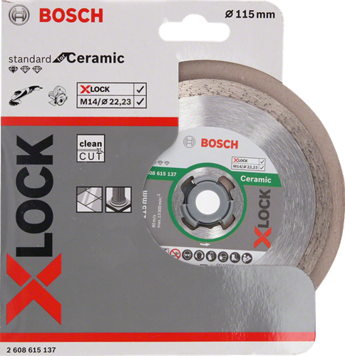 Load image into Gallery viewer, Bosch accessoires x-lock diamantschijf standard for ceramic 115 x 22,23 x 1,6 x 7 mm - 1 stuk(s) - 2608615137
