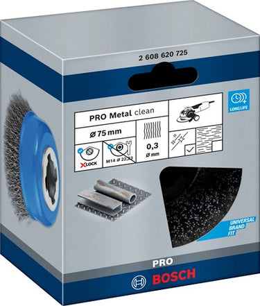 Bosch 2608620725 x-lock komstaalborstel met gegolfde draad - staal - 0,3 x 75mm