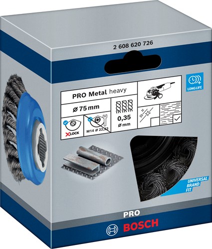 Load image into Gallery viewer, Bosch accessoires x-lock komstaalborstel gevlochten 75mm staal 0.35mm - 1 stuk(s) - 2608620726
