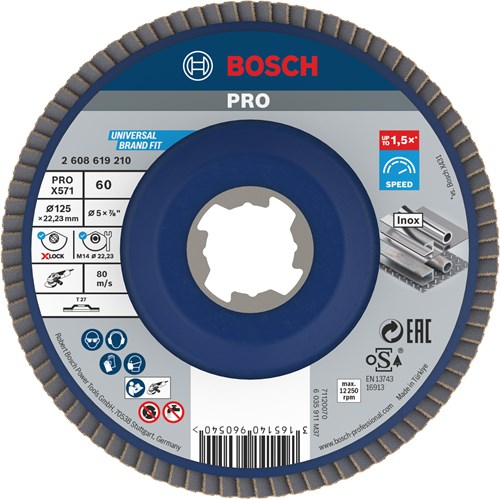 Load image into Gallery viewer, Bosch accessoires x-lock lamellenschijf best for metal recht, kunststof, ø125mm, g 60, x571 - 1 stuk(s) - 2608619210
