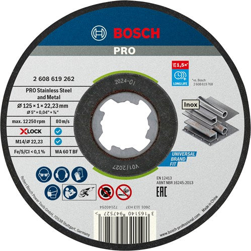 Bosch Prof doorslijpschijf in blik recht Inox RVS 125 mm(10)