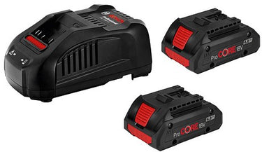 Bosch blauw 18v starterset met 2 accu's procore18v 4.0ah + lader gal 1880 cv - 1600a016gf