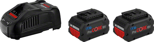 Bosch blauw 18v starterset met 2 accu's procore18v 5.5ah + lader gal 1880 cv - 1600a0214c