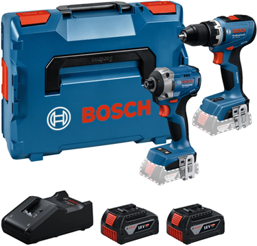 Bosch blauw bosch professional 18v toolkit - gereedschap combiset - gsr 18v-65 + gdr 18v-215 + 2x gba 18v 5.0 ah + gal 18v-40 lader