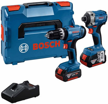 Bosch blauw | combopack | gsb 18v-25 + gdr 18v-285 | 2 x 4.0ah + lader | in l-boxx 136 - 0615a5008d