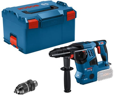 Bosch blauw bosch professional gbh 18v-28 cf accu combihamer sds-plus 3,3j + snelwisselboorkop 18v basic body in l-boxx - 0611921001