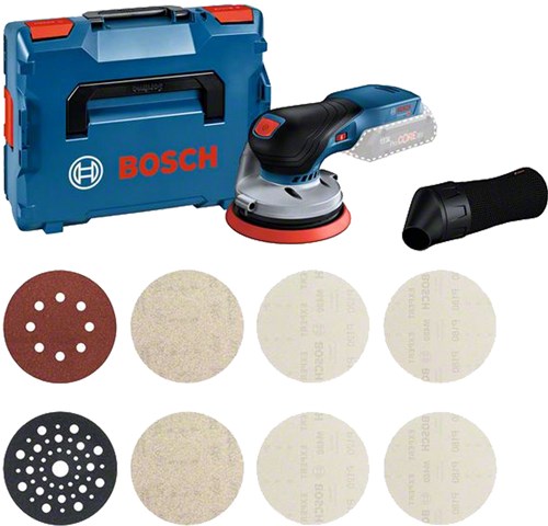 Afbeelding laden in galerijviewer, Bosch blauw gex 18v-125 professional | accu-excenterschuurmachine | 18v zonder accu's lader + m480 starterset | in l-boxx - 0615a5004h
