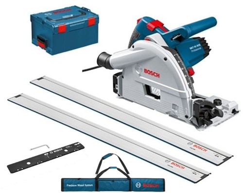 Afbeelding laden in galerijviewer, Bosch blauw gkt 55 gce invalzaag | 2x geleiderails | in l-boxx - 0615990ea8
