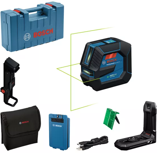 Afbeelding laden in galerijviewer, Bosch blauw bosch professional gll 20-22 g - lijnlaser - (1 x accu ba 3.7v li-ion 3.0ah xl, laserrichtbord, houder lb10, usb-a naar usb-c kabel, tas)
