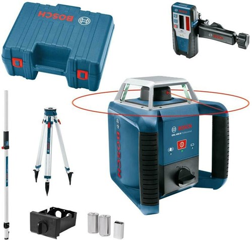 Load image into Gallery viewer, Bosch blauw grl 400 h set rotatielaser | + bouwstatief bt 170 + meetlat gr240 - 061599403u
