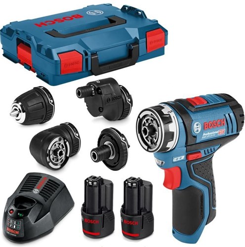 Load image into Gallery viewer, Bosch blauw gsr 12v-15 flexiclick accuschroefboormachine + gfa 12-x 12-b 12-w 12-e - 06019f6000
