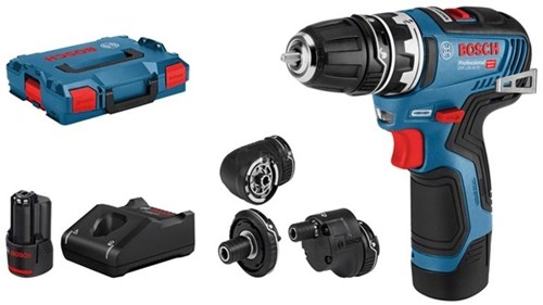 Load image into Gallery viewer, Bosch blauw gsr 12v-35 fc accu boorschroevendraaier + opzetstukken | 2x 3.0ah accu's | in l-boxx - 06019h3000
