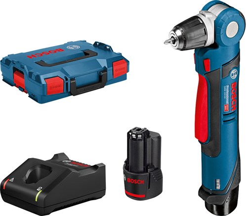 Load image into Gallery viewer, Bosch blauw gwb 12v-10 | accu haakse boormachine 12v in l-boxx 102 (2x 2.0ah accu + lader) - 0601390908
