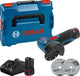 Bosch blauw bosch professional gws 12v-76, 2x gba 12v 3.0 accu-haakse slijpmachine