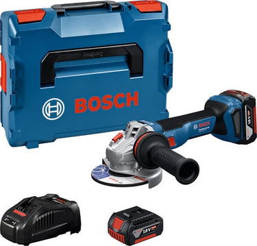 Bosch blauw gws 18v-11 s accu haakse slijper | inclusief 2x gba 18v 5,0 ah gal 1880 cv lader - 06019n4002