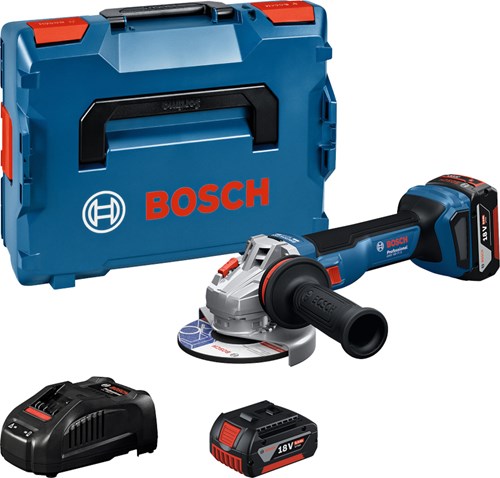 Bosch blauw gws 18v-11 s accu haakse slijper | inclusief 2x gba 18v 5,0 ah gal 1880 cv lader - 06019n4002