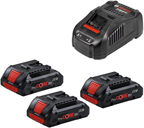Load image into Gallery viewer, Bosch blauw procore18v 4.0ah starter set (3x pc 18v 4.0ah + gal 1880) - 0615990n2g
