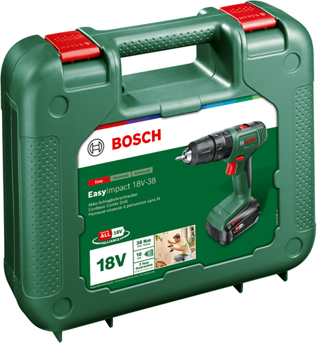 Bosch groen easyimpact 18v-38 - accuklopboorschroevendraaier 1 x 2,0 ah accu + lader - 06039d810e