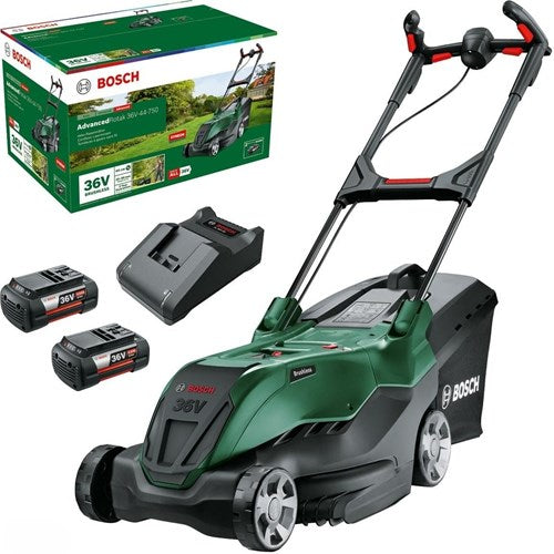 Afbeelding laden in galerijviewer, Bosch groen accu grasmaaier advancedrotak 36v-44-750 | 2x 4,0 ah accu + al 36v-20 lader en opvouwbare opvangbak - 06008b9g02
