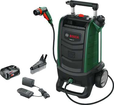 Bosch groen fontus 18v | accu hogedrukreiniger 20 bar incl. accessoires (1x 2.5ah accu + lader) - 06008b6101